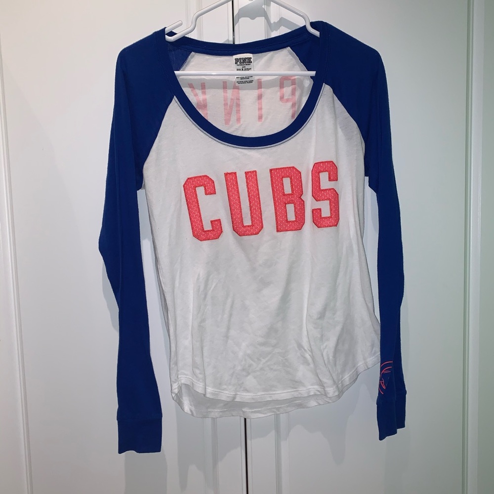 Pink Cubs Swoop Neck Long Sleeve